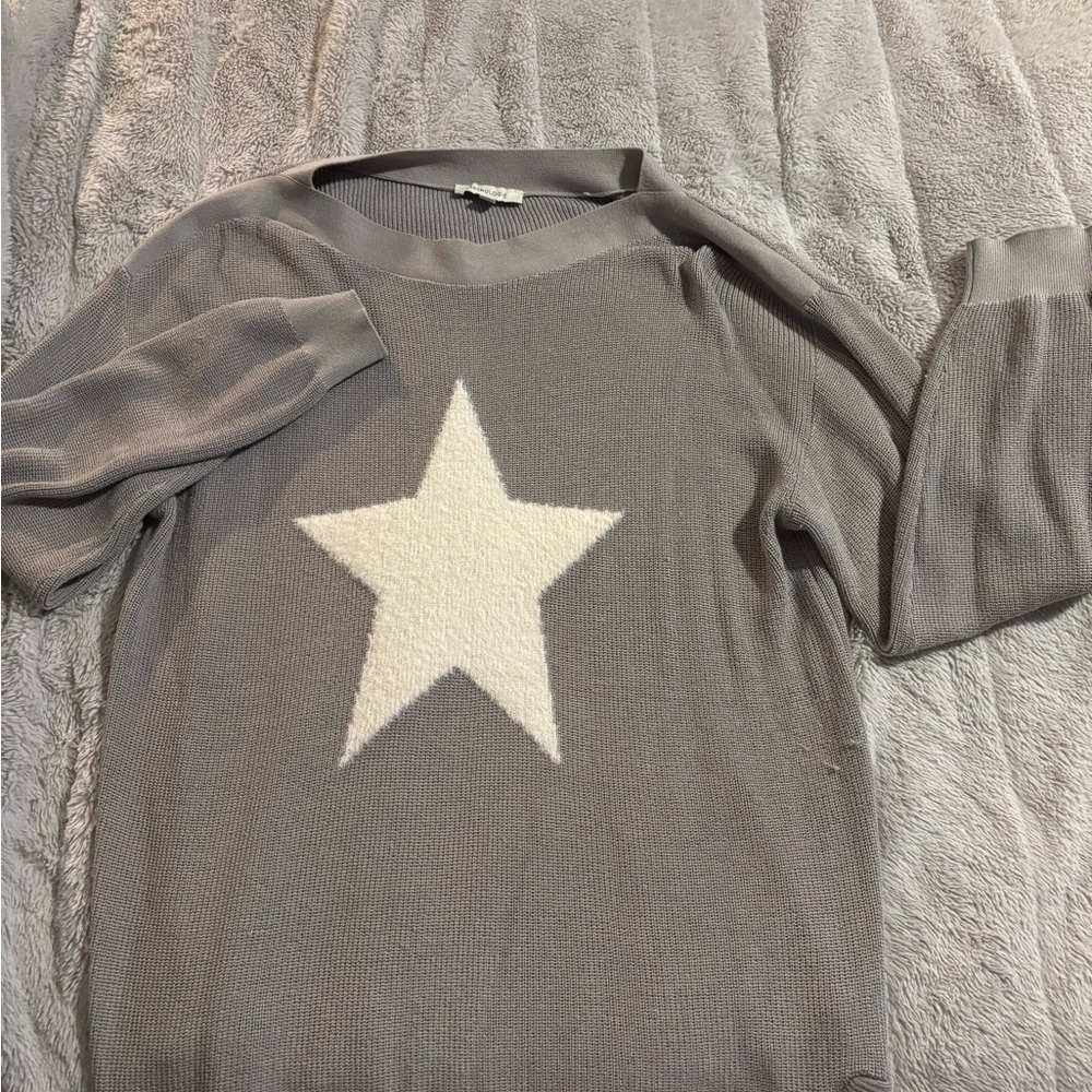 Gray Sweater with White Star